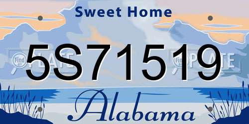 5S71519 Alabama License Plate