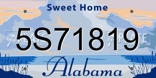 5S71819 Alabama License Plate
