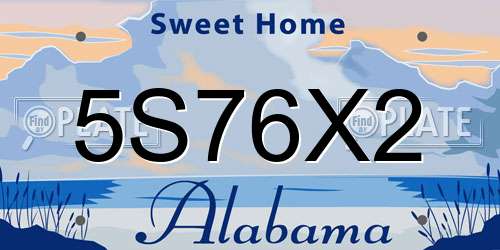 5S76X2 Alabama License Plate