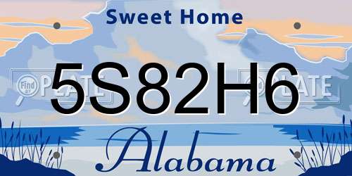 5S82H6 Alabama License Plate