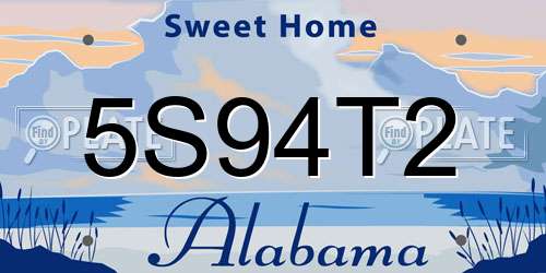 5S94T2 Alabama License Plate