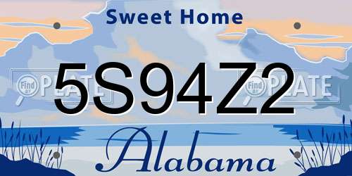 5S94Z2 Alabama License Plate