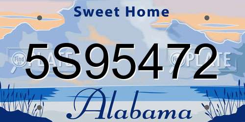 5S95472 Alabama License Plate