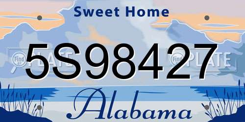 5S98427 Alabama License Plate