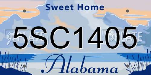 5SC1405 Alabama License Plate