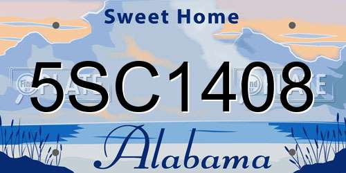 5SC1408 Alabama License Plate