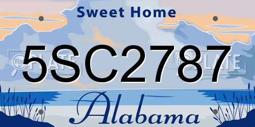 5SC2787 Alabama License Plate