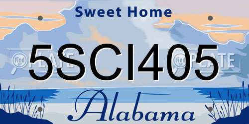 5SCI405 Alabama License Plate