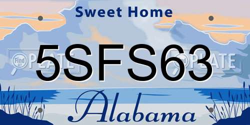 5SFS63 Alabama License Plate