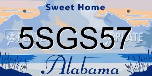 5SGS57 Alabama License Plate
