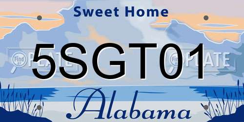 5SGT01 Alabama License Plate