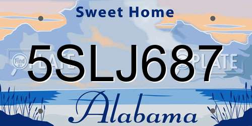 5SLJ687 Alabama License Plate