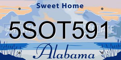 5SOT591 Alabama License Plate