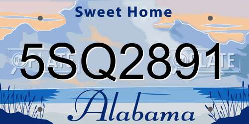 5SQ2891 Alabama License Plate