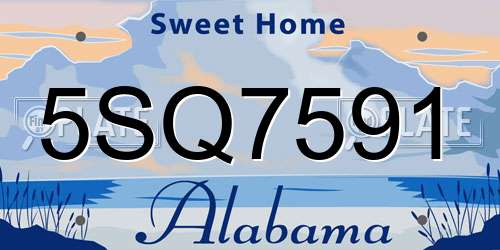5SQ7591 Alabama License Plate