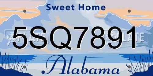 5SQ7891 Alabama License Plate