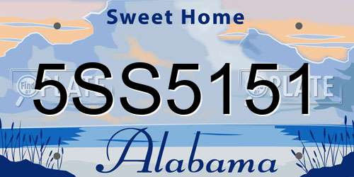 5SS5151 Alabama License Plate
