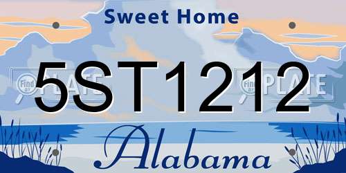 5ST1212 Alabama License Plate