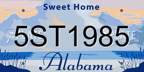 5ST1985 Alabama License Plate