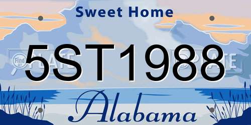 5ST1988 Alabama License Plate