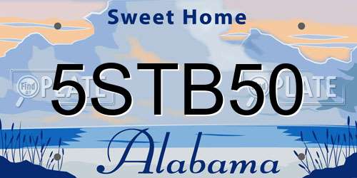 5STB50 Alabama License Plate