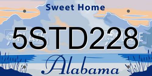 5STD228 Alabama License Plate