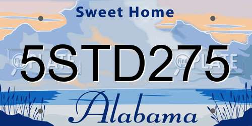 5STD275 Alabama License Plate
