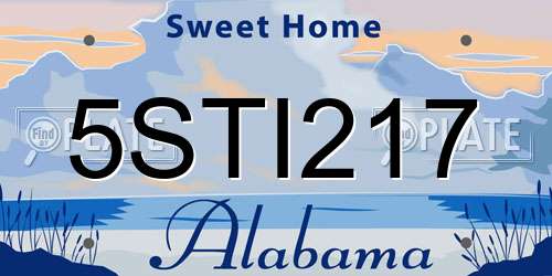 5STI217 Alabama License Plate