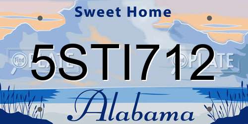 5STI712 Alabama License Plate