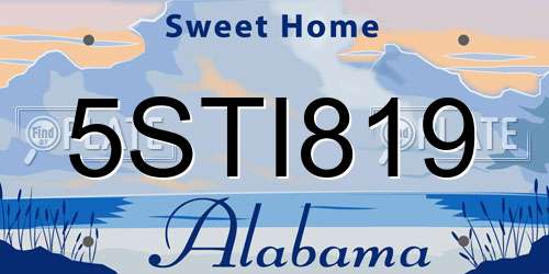 5STI819 Alabama License Plate