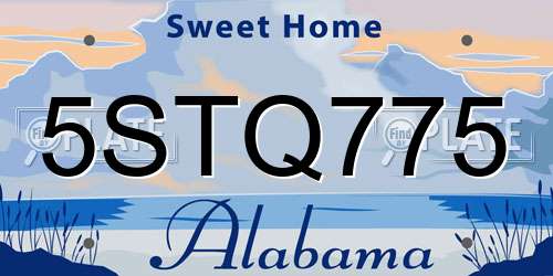 5STQ775 Alabama License Plate