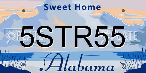 5STR55 Alabama License Plate