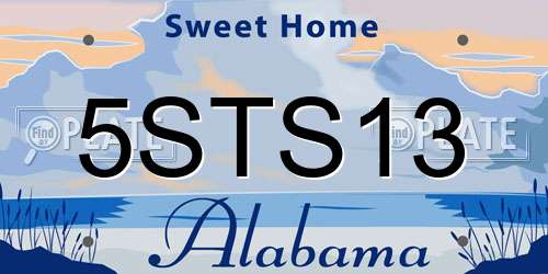 5STS13 Alabama License Plate