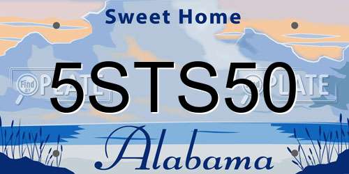 5STS50 Alabama License Plate