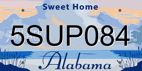 5SUP084 Alabama License Plate