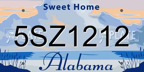 5SZ1212 Alabama License Plate