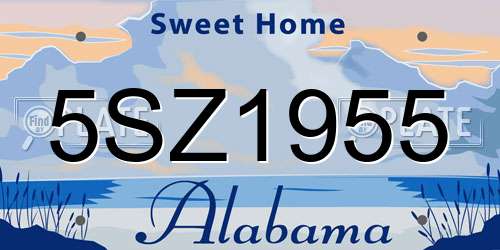 5SZ1955 Alabama License Plate