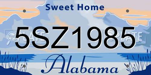 5SZ1985 Alabama License Plate