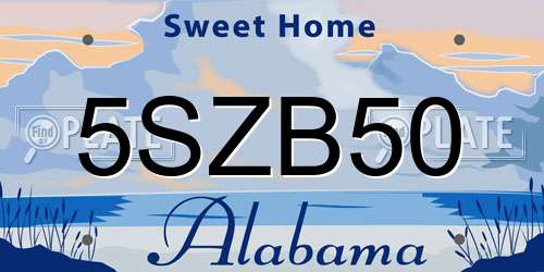5SZB50 Alabama License Plate
