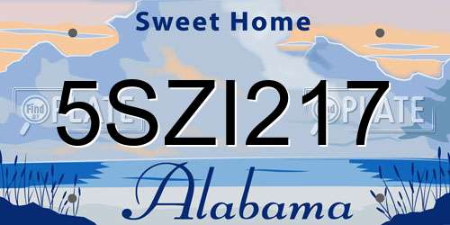 5SZI217 Alabama License Plate
