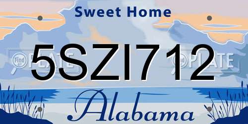 5SZI712 Alabama License Plate