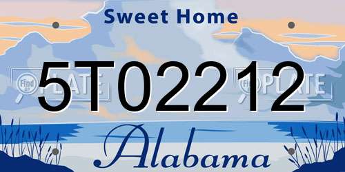 5T02212 Alabama License Plate