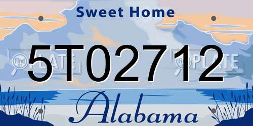 5T02712 Alabama License Plate