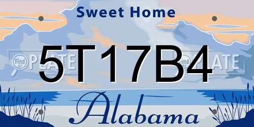 5T17B4 Alabama License Plate