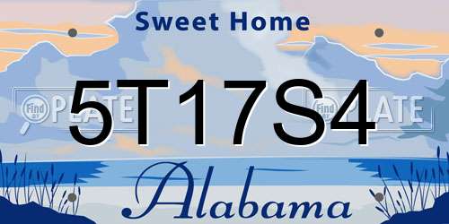 5T17S4 Alabama License Plate