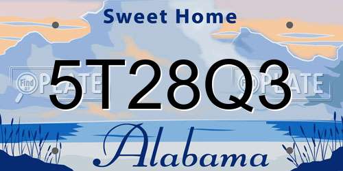 5T28Q3 Alabama License Plate