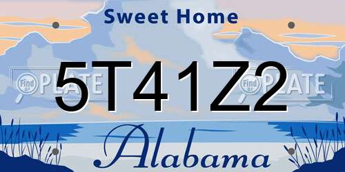 5T41Z2 Alabama License Plate