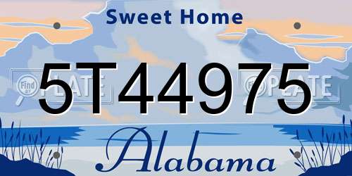 5T44975 Alabama License Plate