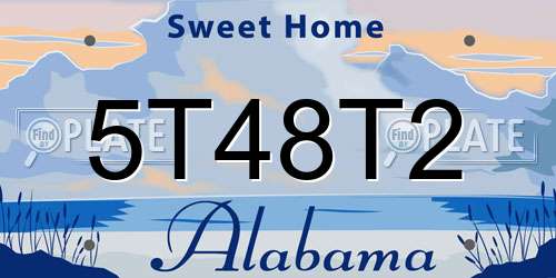 5T48T2 Alabama License Plate