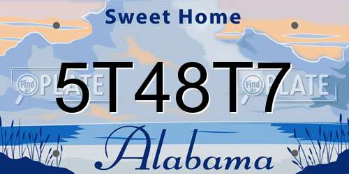 5T48T7 Alabama License Plate